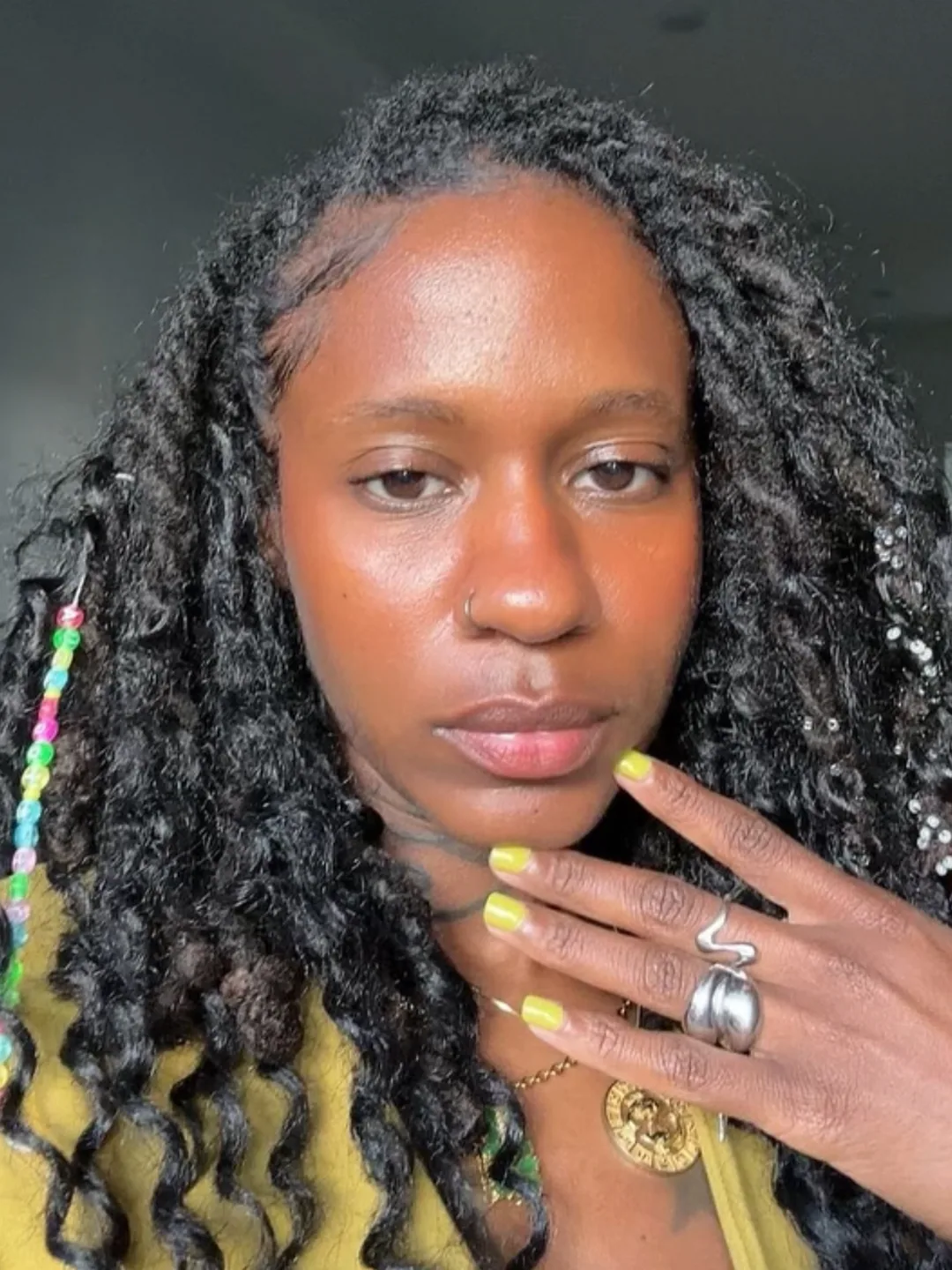 Long locs with beadwork