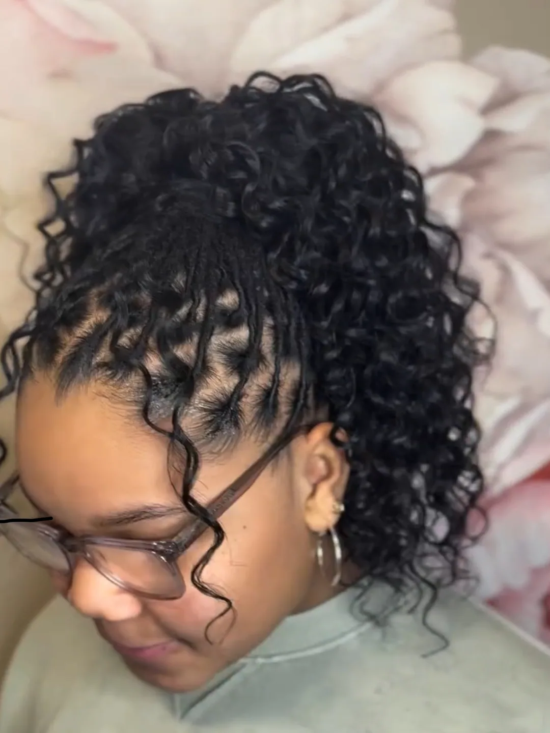 Curly loc ponytail