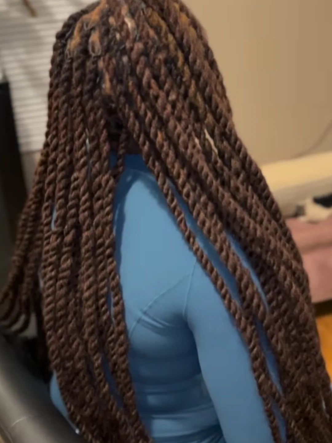 Long locs in the chair